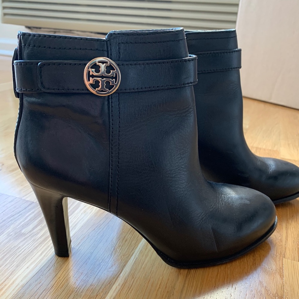 Tori Burch Black Heeled Leather Booties